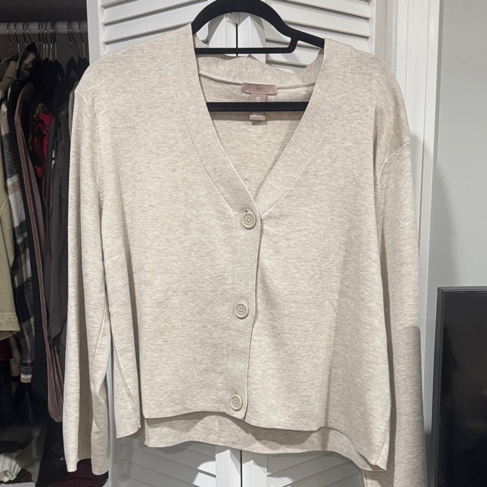H&M Women's Button Front Sweater Cardigan - Cream